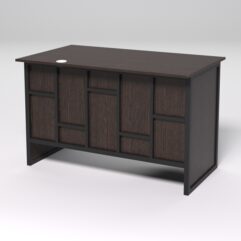 Стол однотумбовый офисный С-06 (правосторонний) СТРОНГ в стиле ЛОФТ декор №3, Дуб Венге