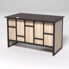 Стол однотумбовый офисный С-06 (правосторонний) СТРОНГ в стиле ЛОФТ декор №3, Дуб Венге и Дуб Сонома