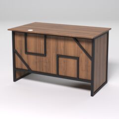 Стол однотумбовый офисный С-06 (правосторонний) СТРОНГ в стиле ЛОФТ декор №4, Орех