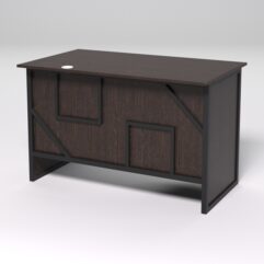 Стол однотумбовый офисный С-06 (правосторонний) СТРОНГ в стиле ЛОФТ декор №4, Дуб Венге