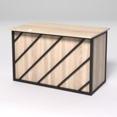 Стол однотумбовый офисный С-06А (правосторонний) СТРОНГ в стиле ЛОФТ декор №2, Дуб Сонома