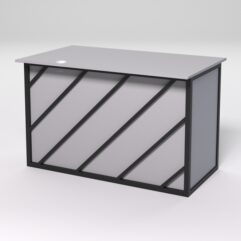 Стол однотумбовый офисный С-06А (правосторонний) СТРОНГ в стиле ЛОФТ декор №2, Серый