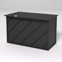 Стол однотумбовый офисный С-06А (правосторонний) СТРОНГ в стиле ЛОФТ декор №2, Черный