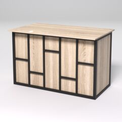 Стол однотумбовый офисный С-06А (правосторонний) СТРОНГ в стиле ЛОФТ декор №3, Дуб Сонома