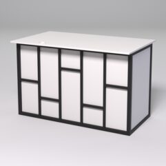 Стол однотумбовый офисный С-06А (правосторонний) СТРОНГ в стиле ЛОФТ декор №3, Белый