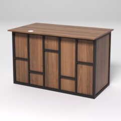 Стол однотумбовый офисный С-06А (правосторонний) СТРОНГ в стиле ЛОФТ декор №3, Орех