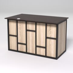 Стол однотумбовый офисный С-06А (правосторонний) СТРОНГ в стиле ЛОФТ декор №3, Дуб Венге и Дуб Сонома