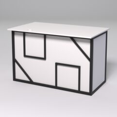 Стол однотумбовый офисный С-06А (правосторонний) СТРОНГ в стиле ЛОФТ декор №4, Белый