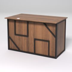 Стол однотумбовый офисный С-06А (правосторонний) СТРОНГ в стиле ЛОФТ декор №4, Орех