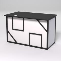 Стол однотумбовый офисный С-06А (правосторонний) СТРОНГ в стиле ЛОФТ декор №4, Черный и Белый