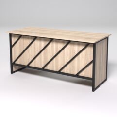 Стол двухтумбовый офисный С-07 СТРОНГ в стиле ЛОФТ декор №2, Дуб Сонома