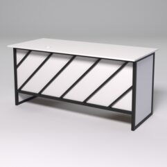 Стол двухтумбовый офисный С-07 СТРОНГ в стиле ЛОФТ декор №2, Белый