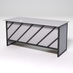 Стол двухтумбовый офисный С-07 СТРОНГ в стиле ЛОФТ декор №2, Серый