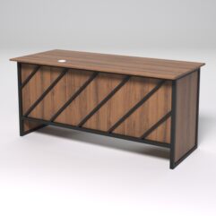 Стол двухтумбовый офисный С-07 СТРОНГ в стиле ЛОФТ декор №2, Орех