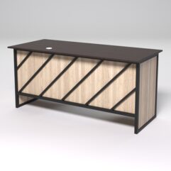 Стол двухтумбовый офисный С-07 СТРОНГ в стиле ЛОФТ декор №2, Дуб Венге и Дуб Сонома