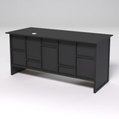 Стол двухтумбовый офисный С-07 СТРОНГ в стиле ЛОФТ декор №3, Черный