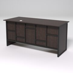 Стол двухтумбовый офисный С-07 СТРОНГ в стиле ЛОФТ декор №3, Дуб Венге