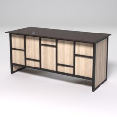 Стол двухтумбовый офисный С-07 СТРОНГ в стиле ЛОФТ декор №3, Дуб Венге и Дуб Сонома