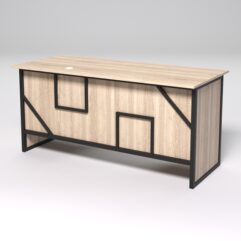 Стол двухтумбовый офисный С-07 СТРОНГ в стиле ЛОФТ декор №4, Дуб Сонома