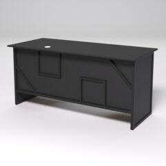 Стол двухтумбовый офисный С-07 СТРОНГ в стиле ЛОФТ декор №4, Черный