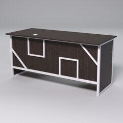 Стол двухтумбовый офисный С-07 СТРОНГ в стиле ЛОФТ декор №4, Дуб Венге + металлический каркас Белый