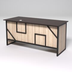 Стол двухтумбовый офисный С-07 СТРОНГ в стиле ЛОФТ декор №4, Дуб Венге и Дуб Сонома