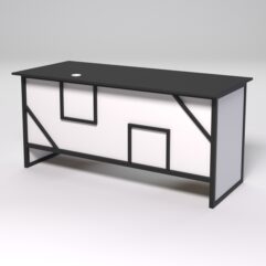 Стол двухтумбовый офисный С-07 СТРОНГ в стиле ЛОФТ декор №4, Черный и Белый