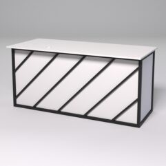 Стол двухтумбовый офисный С-07А СТРОНГ в стиле ЛОФТ декор №2, Белый