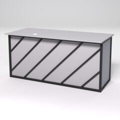 Стол двухтумбовый офисный С-07А СТРОНГ в стиле ЛОФТ декор №2, Серый