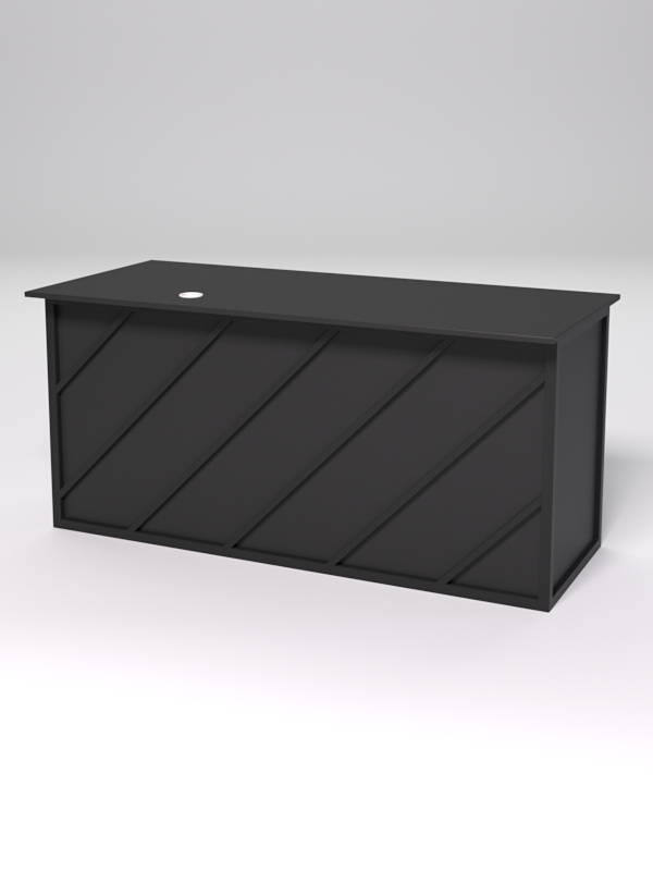 Стол двухтумбовый офисный С-07А СТРОНГ в стиле ЛОФТ декор №2, Черный