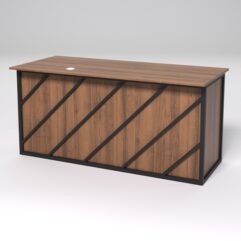 Стол двухтумбовый офисный С-07А СТРОНГ в стиле ЛОФТ декор №2, Орех