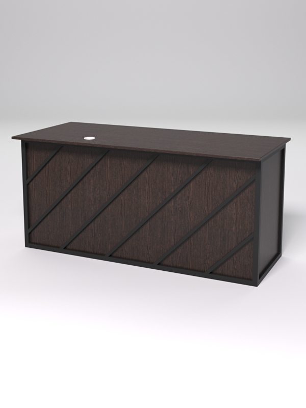 Стол двухтумбовый офисный С-07А СТРОНГ в стиле ЛОФТ декор №2, Дуб Венге