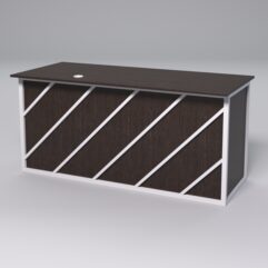 Стол двухтумбовый офисный С-07А СТРОНГ в стиле ЛОФТ декор №2, Дуб Венге + металлический каркас Белый