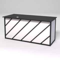 Стол двухтумбовый офисный С-07А СТРОНГ в стиле ЛОФТ декор №2, Черный и Белый