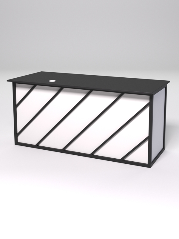 Стол двухтумбовый офисный С-07А СТРОНГ в стиле ЛОФТ декор №2, Черный и Белый