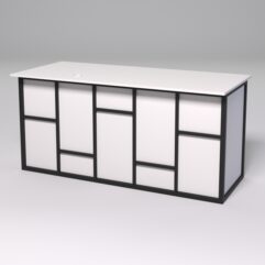 Стол двухтумбовый офисный С-07А СТРОНГ в стиле ЛОФТ декор №3, Белый