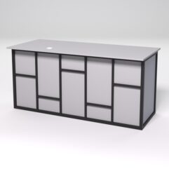 Стол двухтумбовый офисный С-07А СТРОНГ в стиле ЛОФТ декор №3, Серый