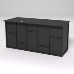 Стол двухтумбовый офисный С-07А СТРОНГ в стиле ЛОФТ декор №3, Черный