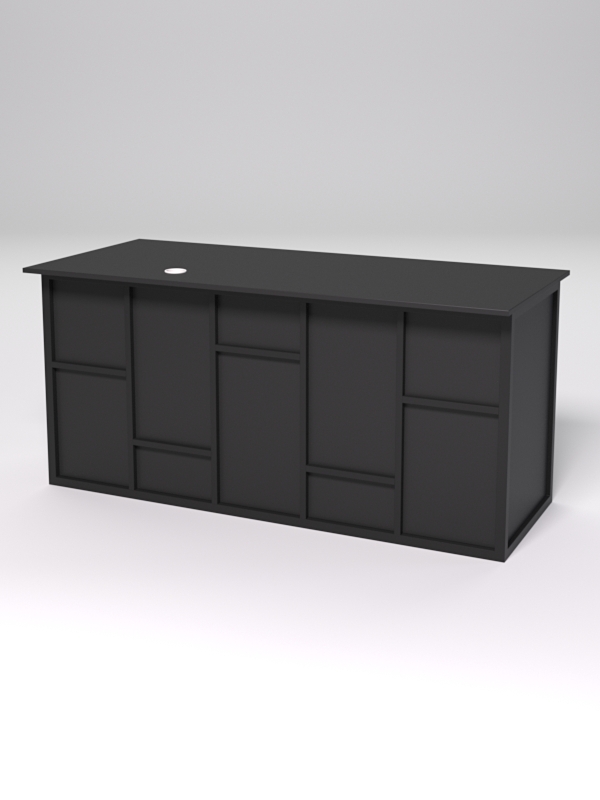 Стол двухтумбовый офисный С-07А СТРОНГ в стиле ЛОФТ декор №3, Черный