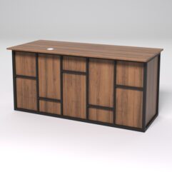 Стол двухтумбовый офисный С-07А СТРОНГ в стиле ЛОФТ декор №3, Орех