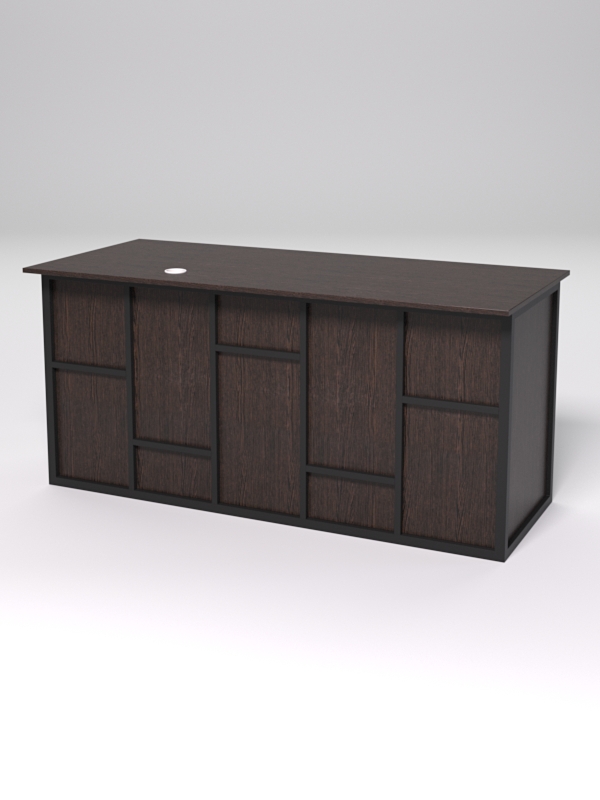 Стол двухтумбовый офисный С-07А СТРОНГ в стиле ЛОФТ декор №3, Дуб Венге