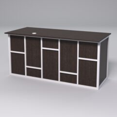 Стол двухтумбовый офисный С-07А СТРОНГ в стиле ЛОФТ декор №3, Дуб Венге + металлический каркас Белый