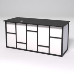 Стол двухтумбовый офисный С-07А СТРОНГ в стиле ЛОФТ декор №3, Черный и Белый