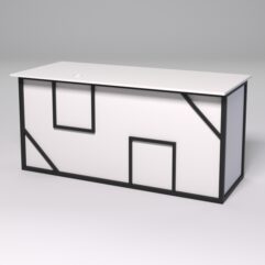 Стол двухтумбовый офисный С-07А СТРОНГ в стиле ЛОФТ декор №4, Белый