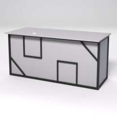 Стол двухтумбовый офисный С-07А СТРОНГ в стиле ЛОФТ декор №4, Серый