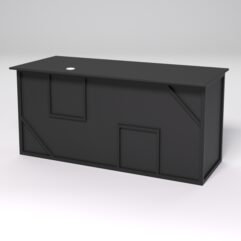 Стол двухтумбовый офисный С-07А СТРОНГ в стиле ЛОФТ декор №4, Черный