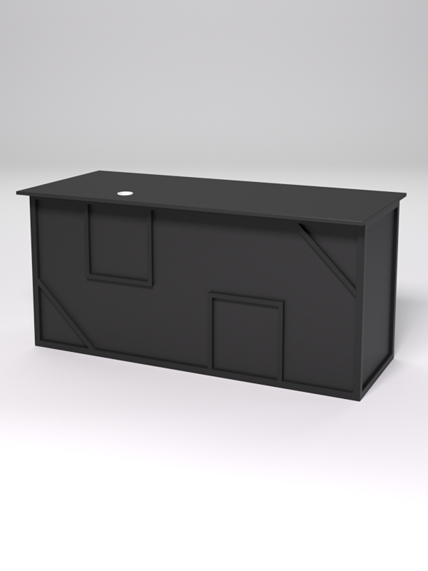 Стол двухтумбовый офисный С-07А СТРОНГ в стиле ЛОФТ декор №4, Черный