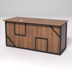 Стол двухтумбовый офисный С-07А СТРОНГ в стиле ЛОФТ декор №4, Орех