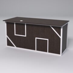 Стол двухтумбовый офисный С-07А СТРОНГ в стиле ЛОФТ декор №4, Дуб Венге + металлический каркас Белый