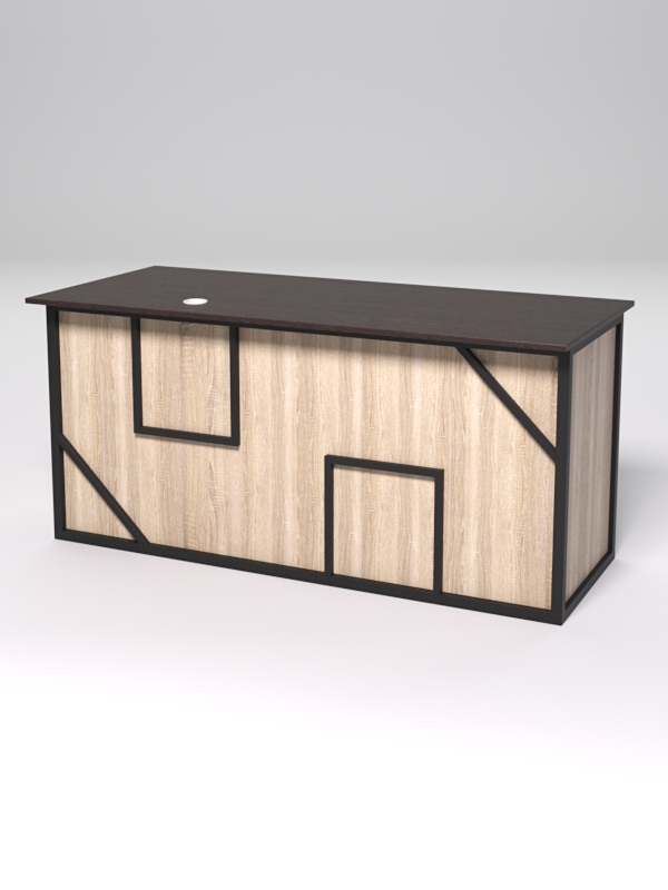 Стол двухтумбовый офисный С-07А СТРОНГ в стиле ЛОФТ декор №4, Дуб Венге и Дуб Сонома